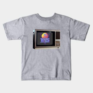 TV SET / VHS #4 (palms & grid) (GLITCHED) Kids T-Shirt